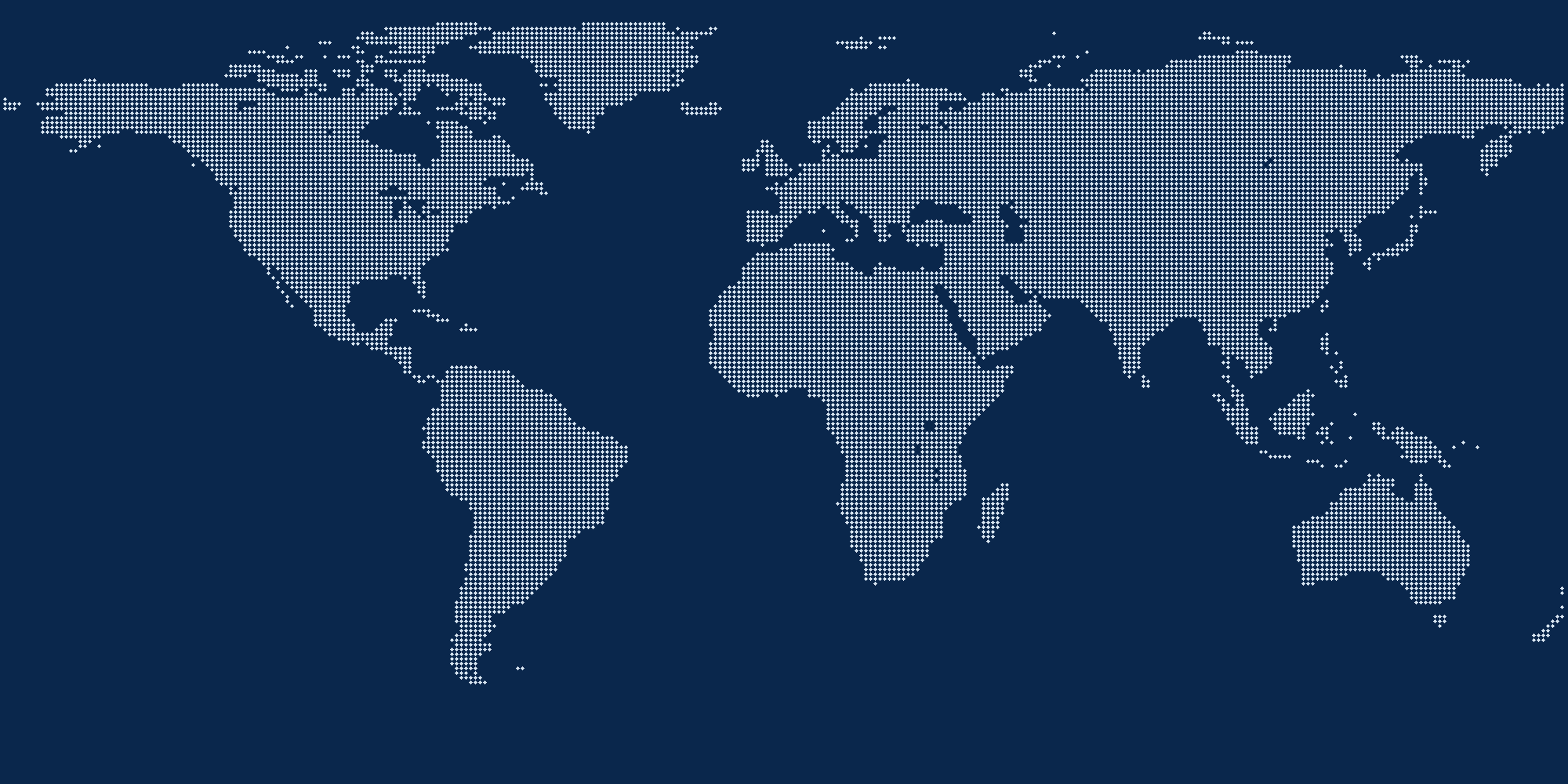 Dotted world map of shipping routes from India